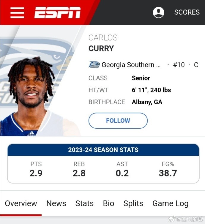 江南的城：宁波男篮接近签约卡洛斯-库里 球员目前已经到队