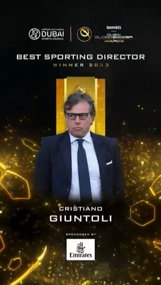 环足奖官方:现任尤文总监吉恩托利当选2023年度最佳总监