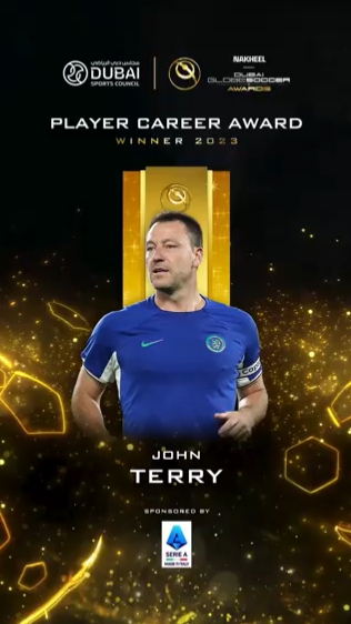 环足奖官方:英格兰名宿特里荣获2023环足奖球员职业生涯奖