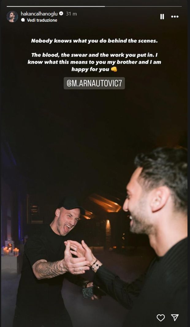 恰20祝贺阿瑙进球:没人知道你在幕后做了什么,为兄弟你感到高兴