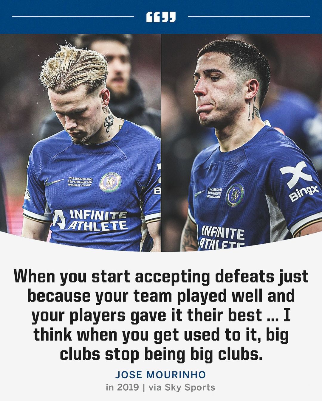 穆帅此前谈切尔西：表现好就接受、习惯失败，便不再是大俱乐部了