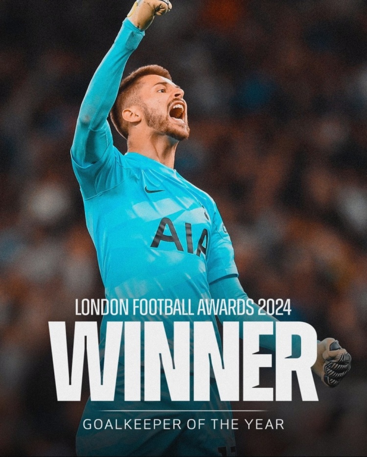 官方:维卡里奥当选伦敦足球年度最佳门将,本赛季27场6次零封