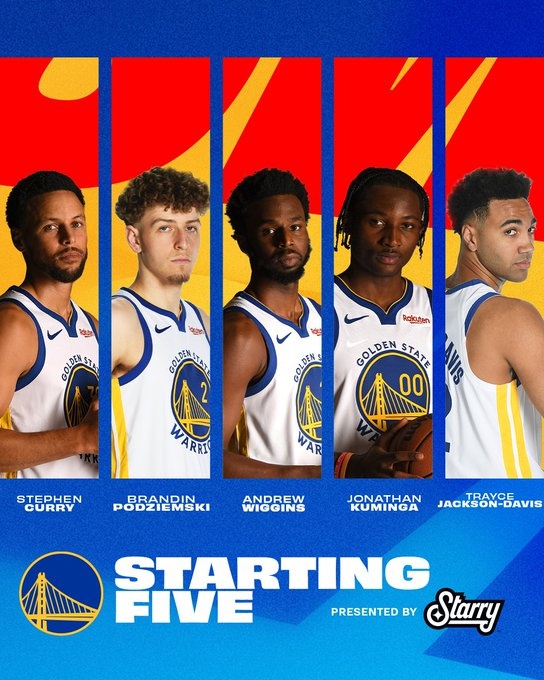 临时变阵！勇士战开拓者首发：库里&波杰姆&维金斯&库明加&TJD