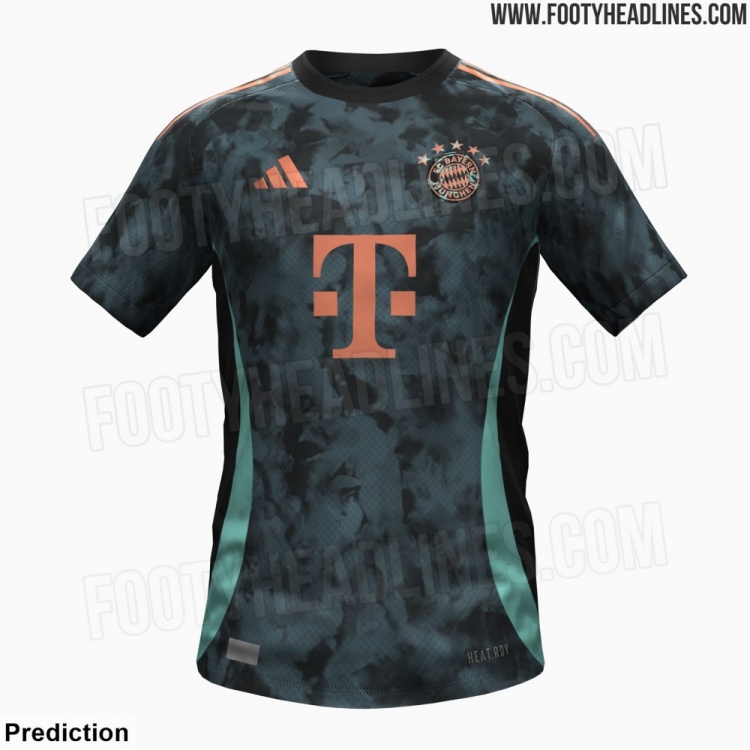 拜仁24/25赛季客场球衣采用锈迹艺术图案,致敬巴伐利亚雕像