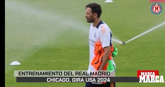 马卡:小安切洛蒂不满皇马在美国的训练场洒水过多