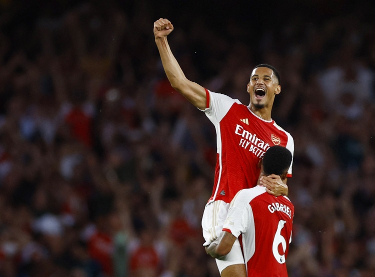 萨利巴出场时阿森纳胜率高达75.8%,66场比赛50胜&30次零封